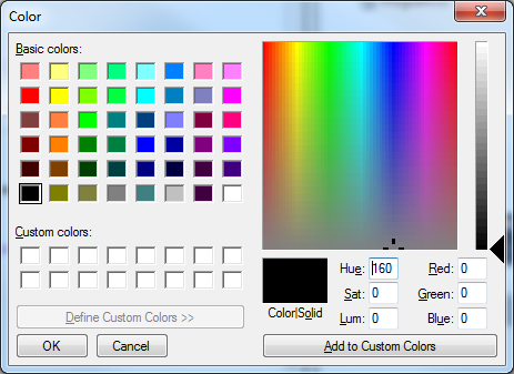 Color dialog box