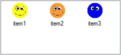 List view with icons