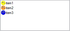 List view with icons