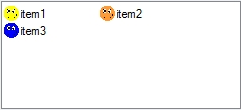 List view with icons