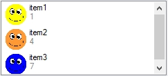 List view with icons