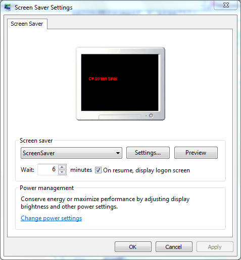 Screen Saver Settings