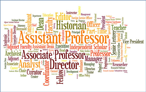 A Visualization of Job Titles for 2,500 History PhDs Who Graduated between 1998 and 2009